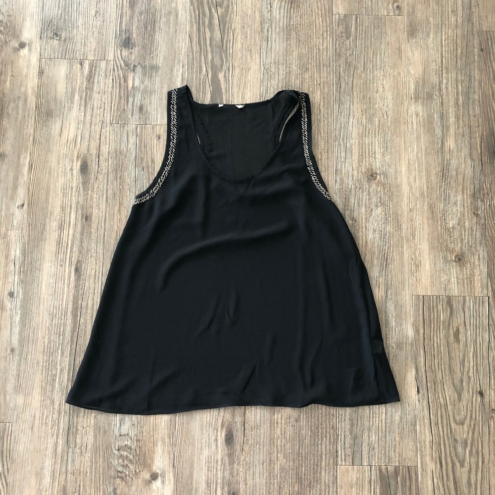 Black racer back with sequin trim